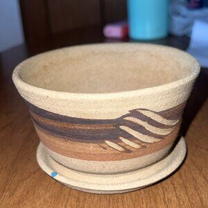 Handmade Ceramic Planter Pot - Textured Earth Tones
